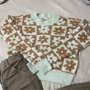 Blue and brown Floral Sweater size xs